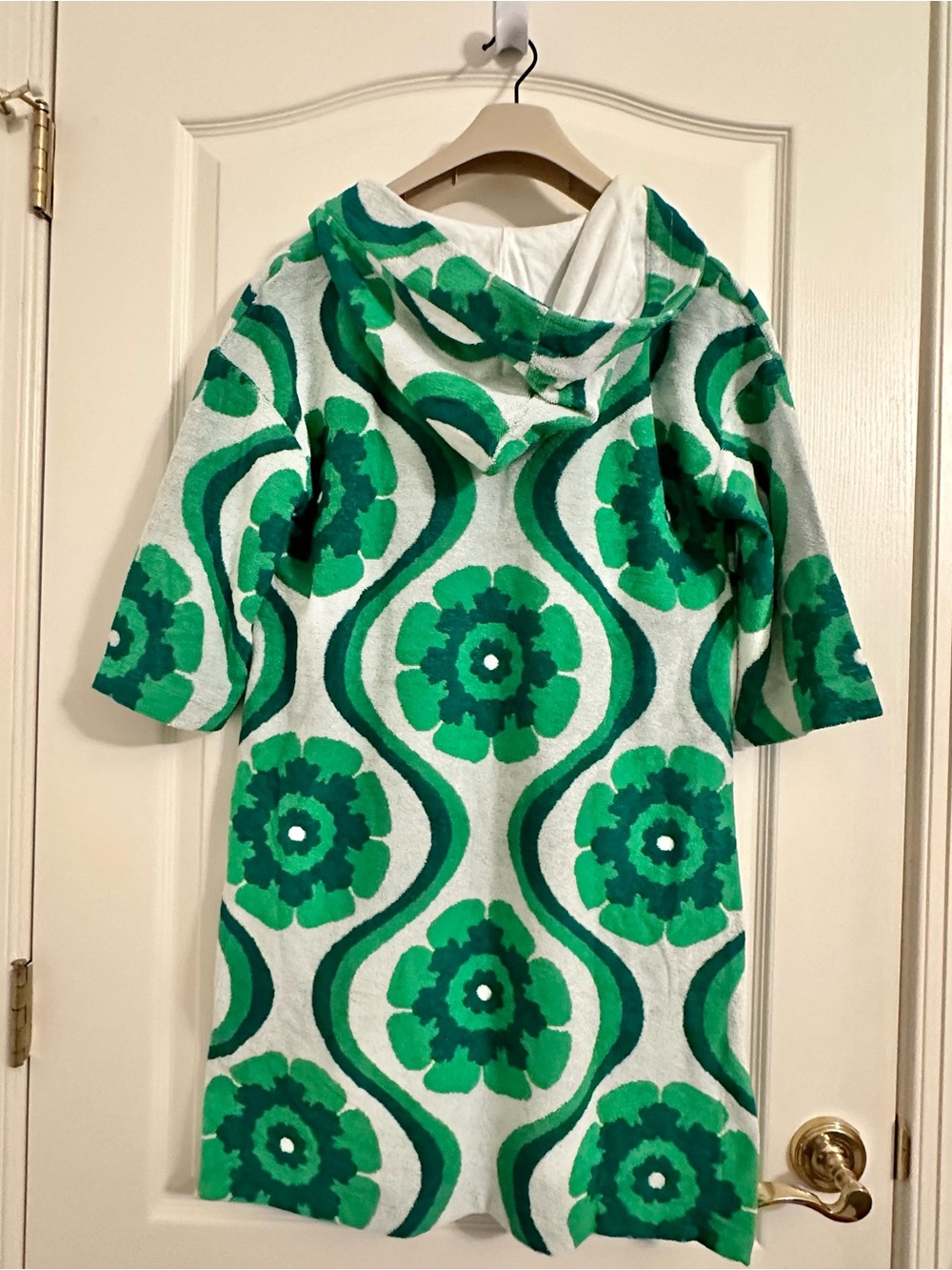 Boden Towelling Hodded Short Kaftan Beach Coverup Size 4R - Picture 5 of 6
